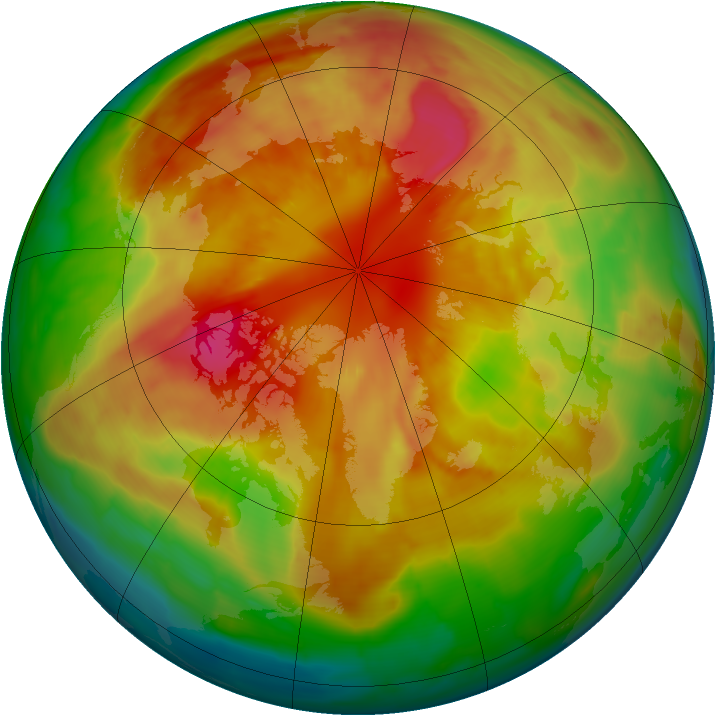 Arctic ozone map for 09 March 2009